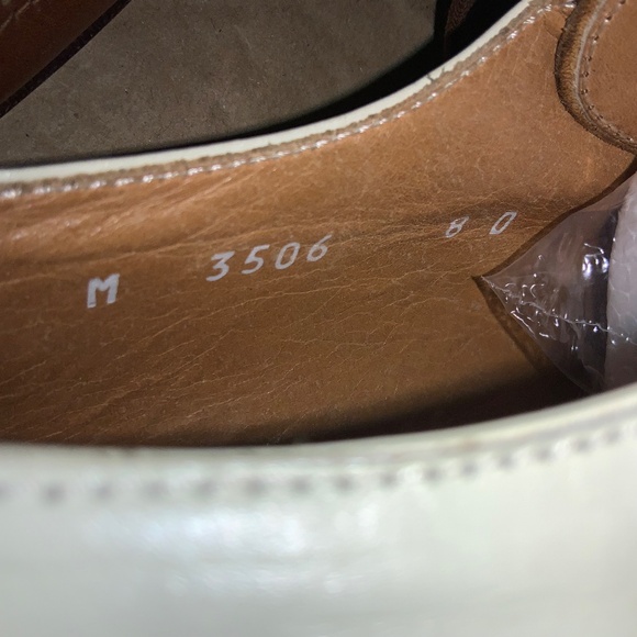 Polo Ralph Lauren 2 tone wingtip spectator oxfords Sz 8 white brown brogues - Picture 7 of 7